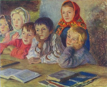 Enfants œuvres - enfants dans une classe Nikolay Belsky enfant